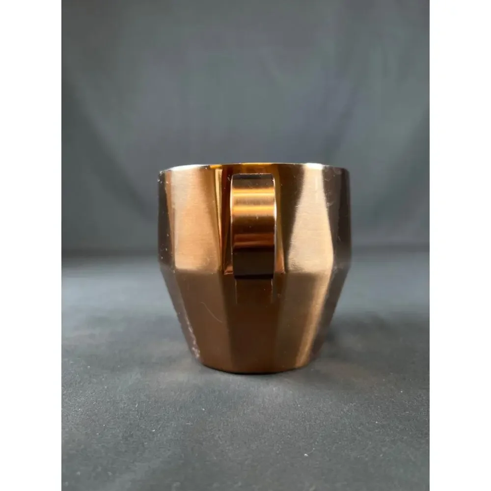Starbucks Faceted Bronze Copper Tone Metal Coffee Mug cap home decor 2014